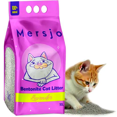 Litière parfumée Mersjo à la lavande - confort et fraîcheur pour chat 🐾
