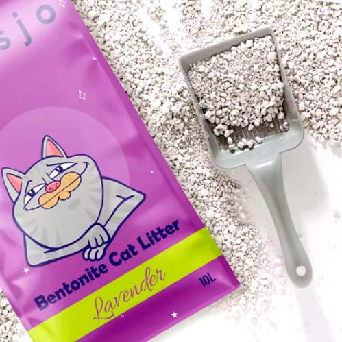 Litière parfumée Mersjo à la lavande - confort et fraîcheur pour chat 🐾